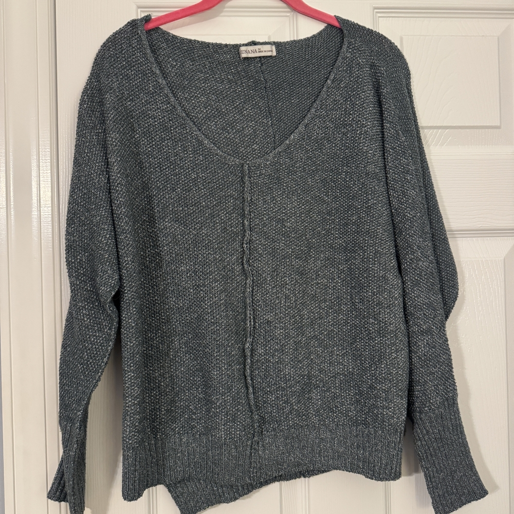 Zenana Outfitters Charcoal V-Neck Sweater